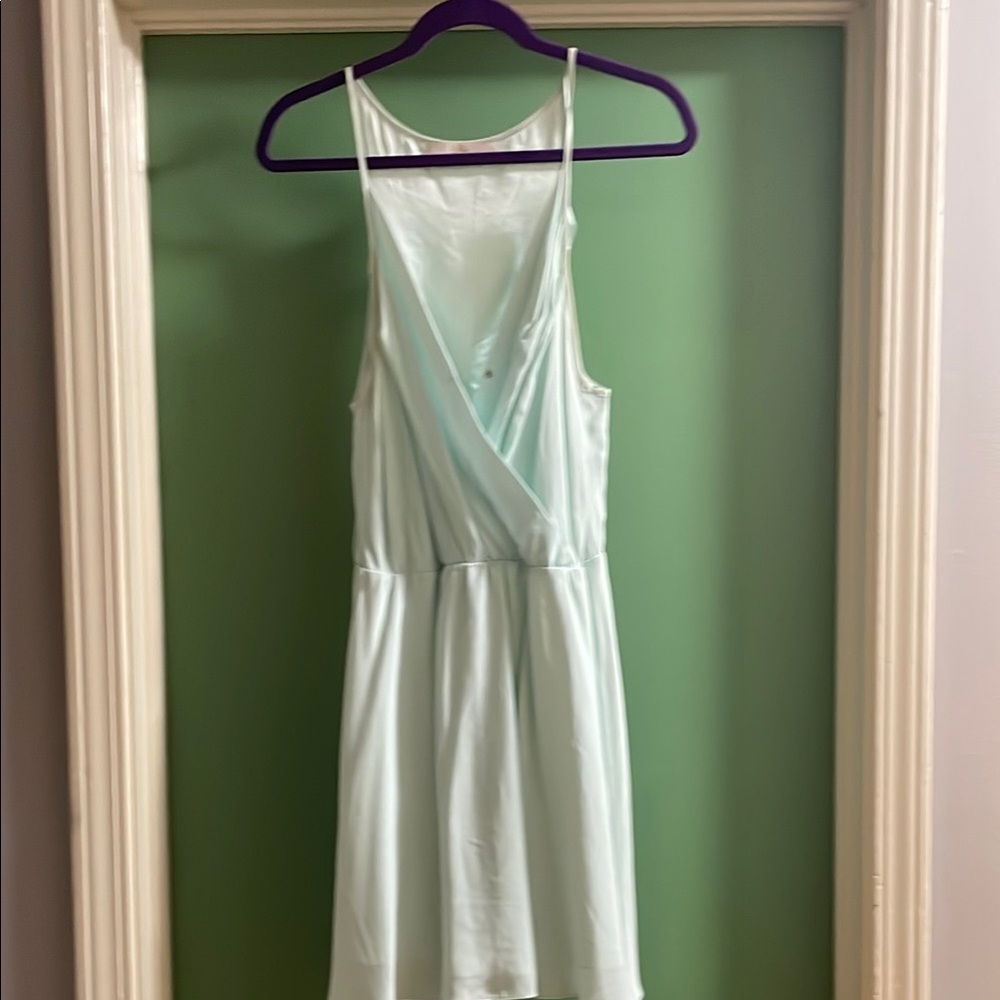 Amanda Uprichard Light Blue Silk Slip Dress